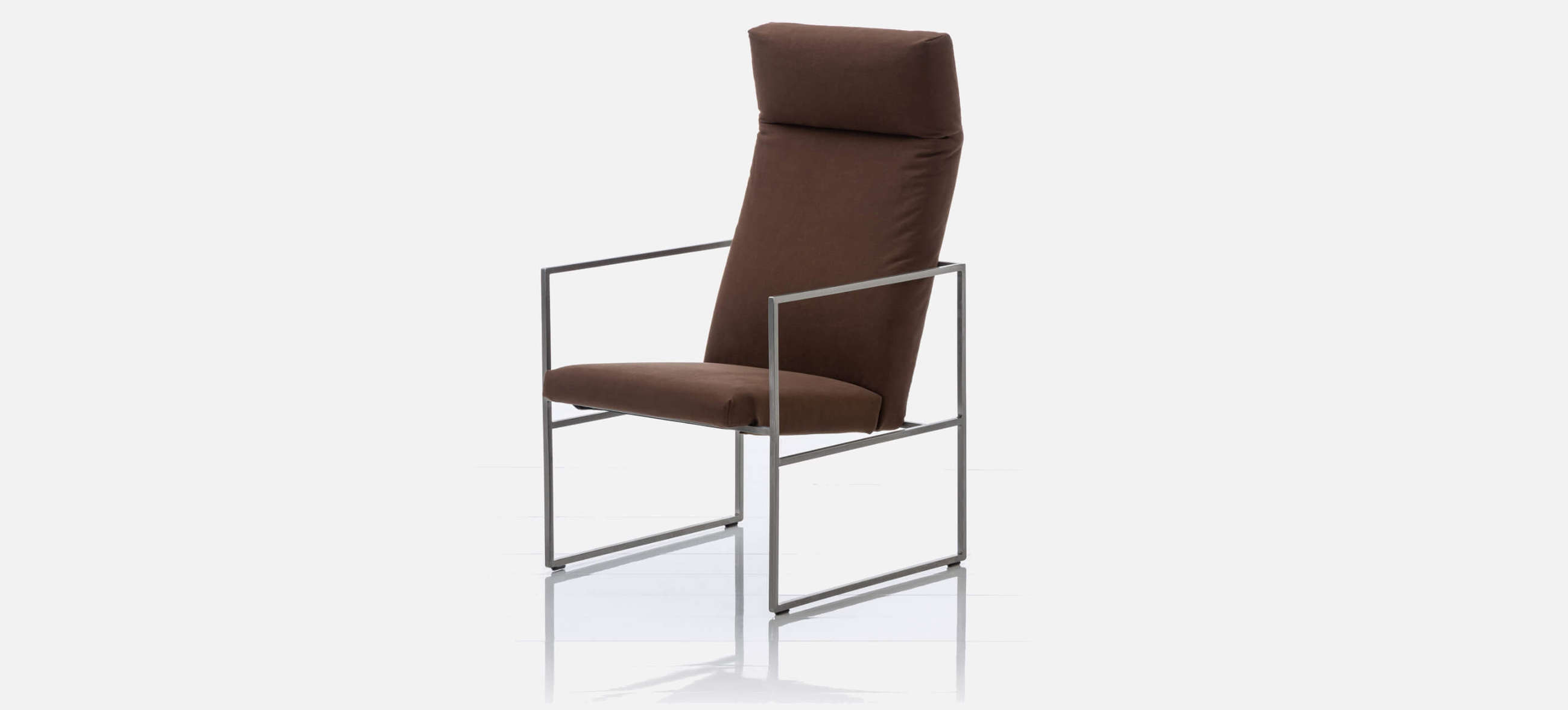 hochlehnersessel grace metal von bruehl mit Leder und edestahlgestell. hochlehnersessel grace metal bruehl leder edelstahl
