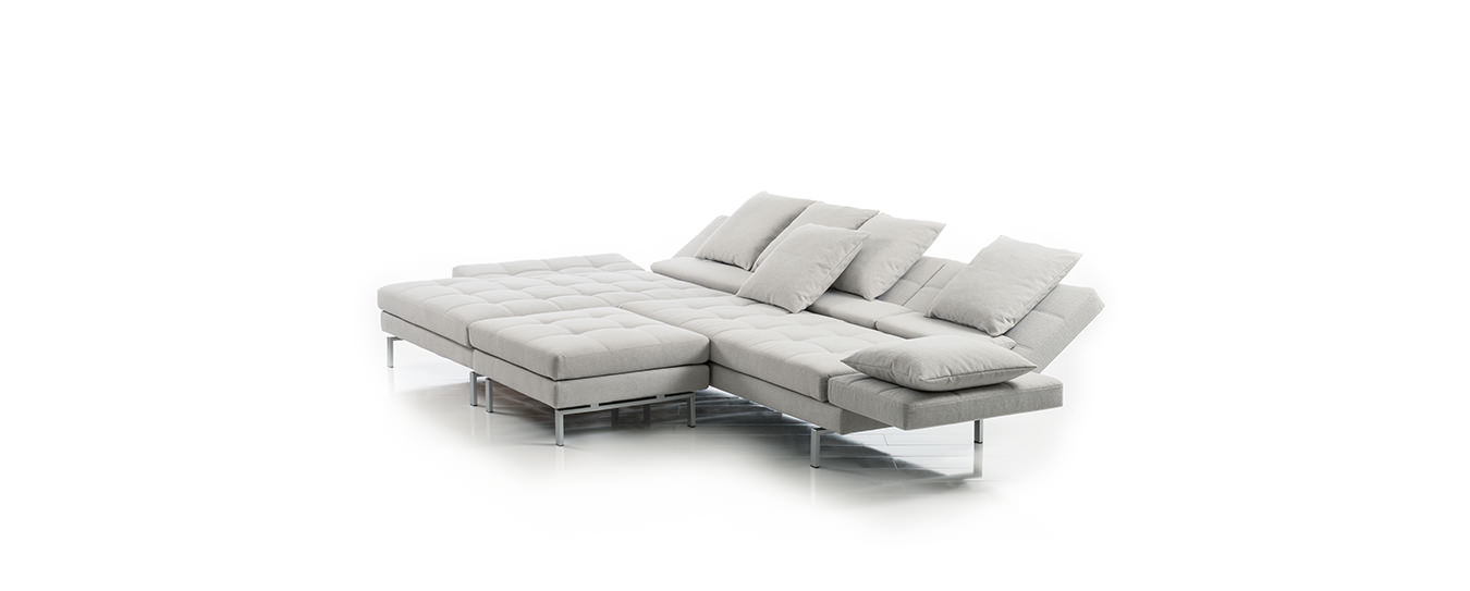Hier sehen Sie die Amber Eckgruppe mit angestelltem Hocker von Brühl Brühl Amber Sofa Eckgruppe Gruppe