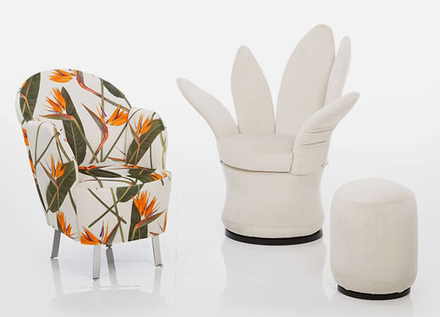 Die Sessel Floren und Lemon-Blossom von Brühl. Sessel Floret Lemon Blossom Brühl