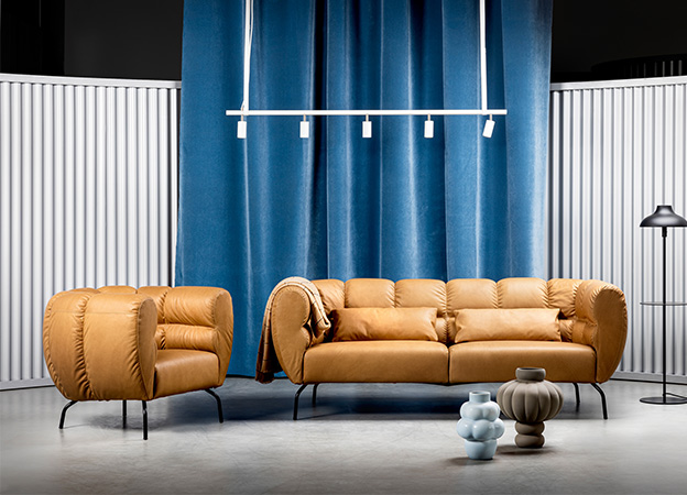 Das Sofa Magnolia von Brühl mit passendem Sessel in Leder. sofa sessel magnolia brühl leder