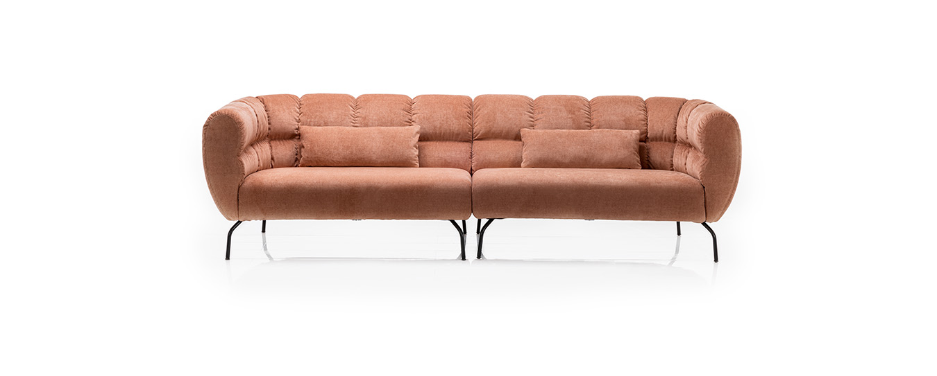 Zwei Anstellsofas Magnolia von Brühl zu einem großen zusammengestellt. sofa magnolia brühl