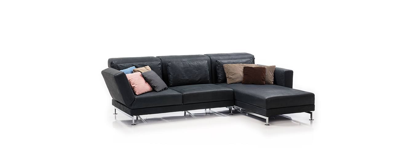 Hier sehen Sie das Moule medium Ecksofa von Brühl. Ecksofa Moule Medium Brühl Schlafsofa Leder