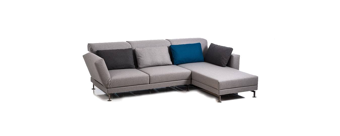Hier sehen Sie das Moule Ecksofa medium von Brühl mit Stoff. Moule medium Ecksofa Brühl Schlafsofa Funktionsofa