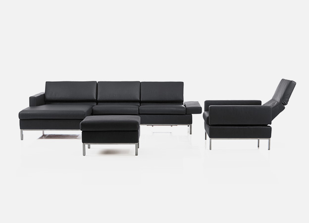 Hier sehen Sie die Tomo Eckgruppe und Sessel von Brühl. Brühl Sofa Tomo Sessel