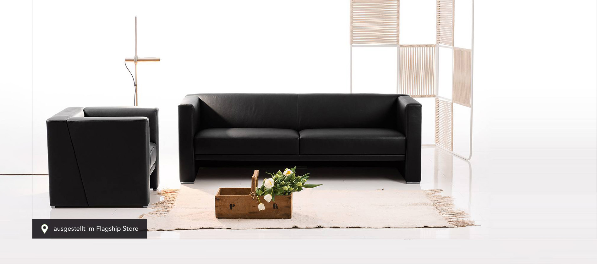 Das Sofa und Sessel Visavis von Brühl in Leder. Sofa Visavis Brühl Leder