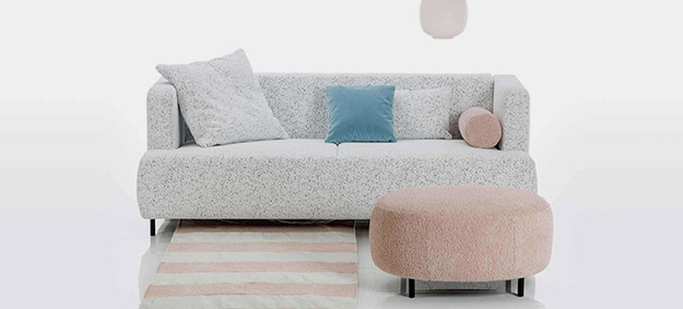 Das Sofa Aoyama von Brühl mit Hocker. sofa aoyama brühl hocker