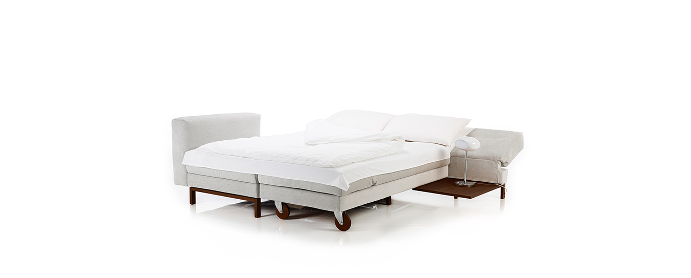 Das Ecksofa Four-Two soft von Brühl zum Bett verwandelt. ecksofa schlafsofa four two soft brühl