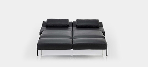 Das Sofa Roro Spring von Brühl zur Liegefläche verwandelt. sofa roro spring brühl funktionssofa