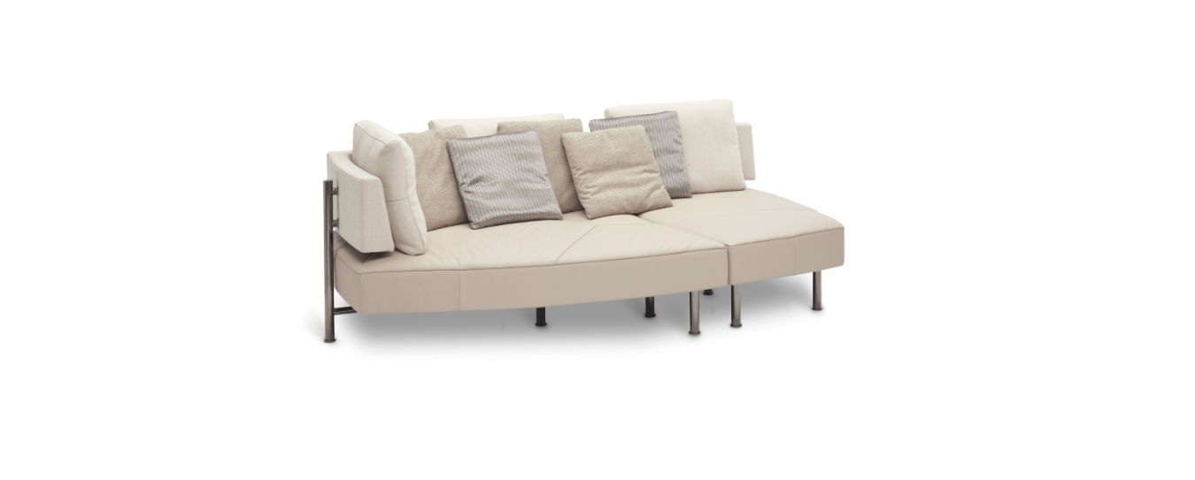 Das Sofa Wing von Jori verwandelbar zum Ecksofa und Schlafsofa. Sofa Jori Wing Ecksofa Schlafsofa Leder Metallfuesse