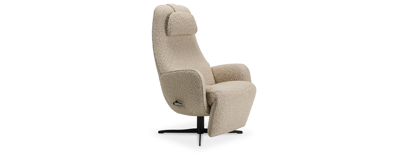 Der Relaxsessel Cosy Ghost von Jori mit Nackenkissen. relaxsessel cosy ghost jori stoff