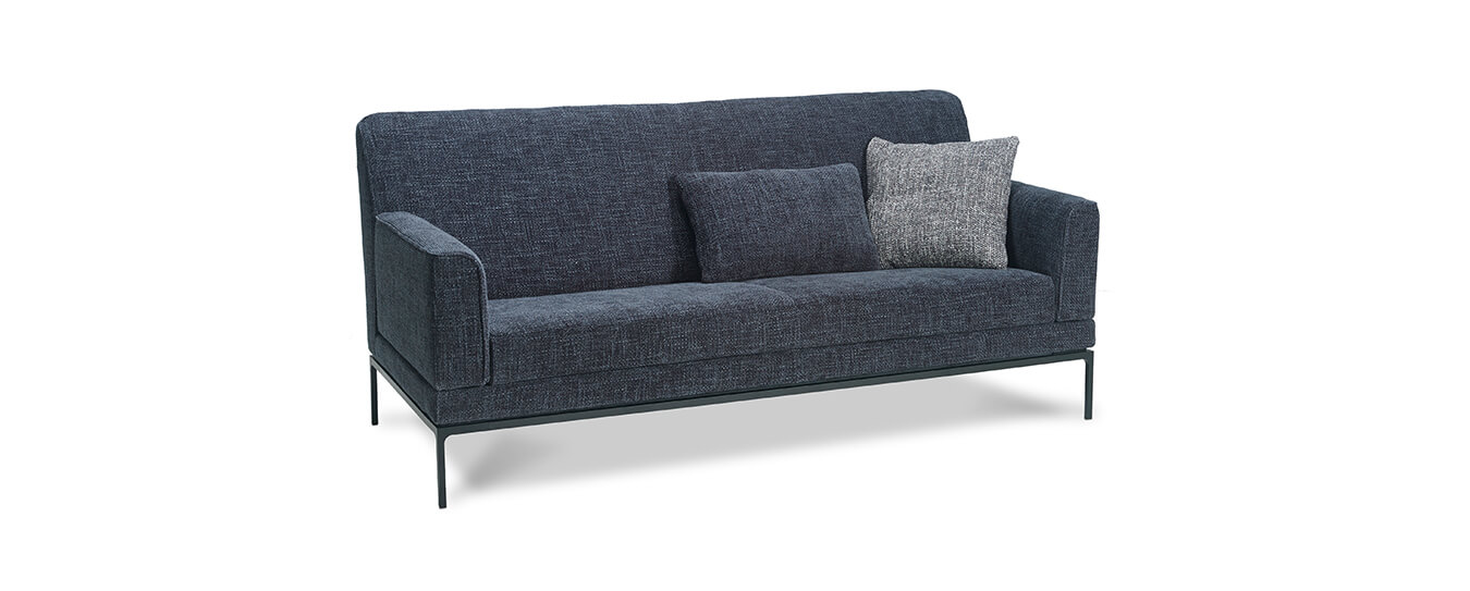 Das Einzelsofa Glove Pure von Jori in blauem Stoff. Sofa Glove Pure Jori Stoff blau