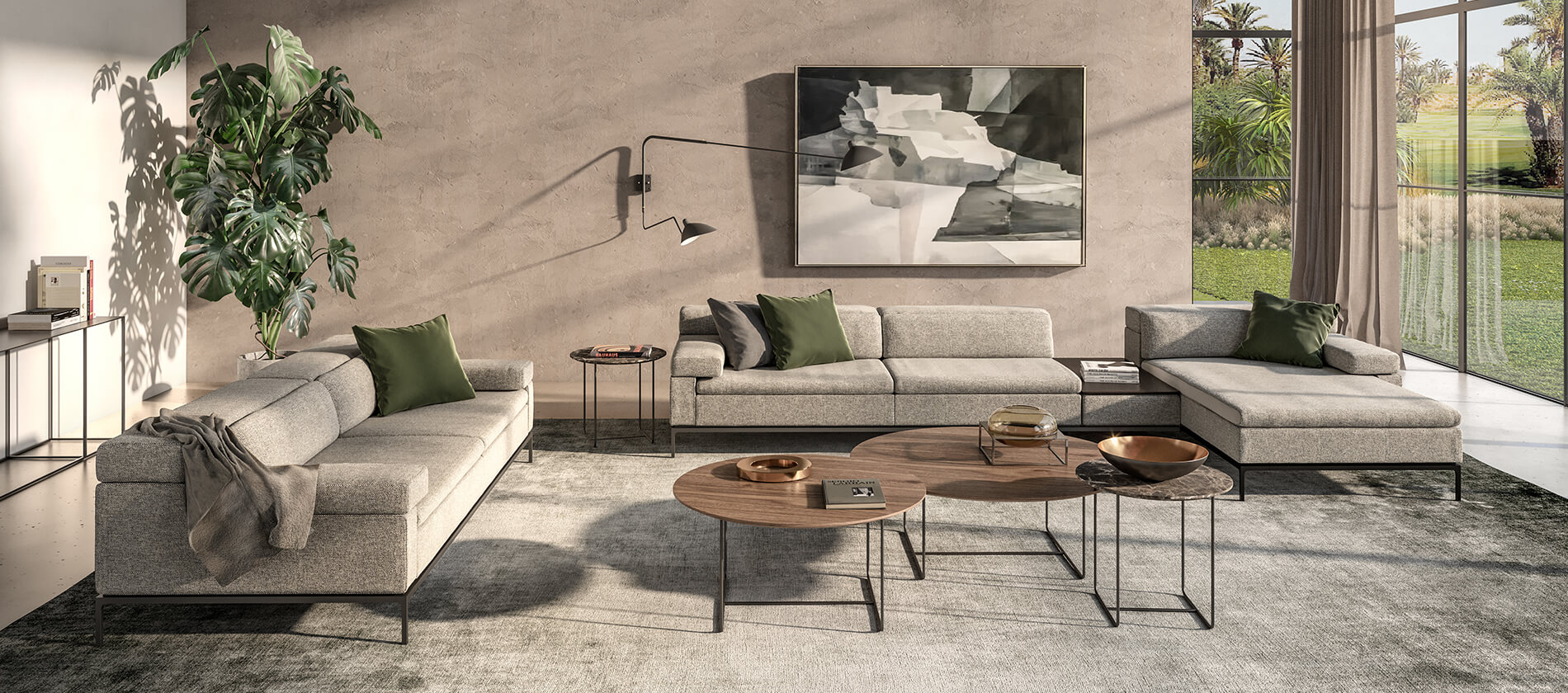 Das Ecksofa Shiva von Jori in grauem Stoff. sofa ecksofa shiva jori