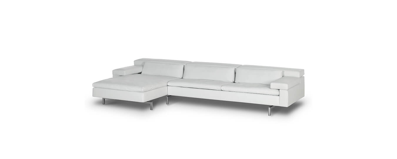 Das Ecksofa Shiva von Jori in weißem Leder. ecksofa shiva jori leder weiß
