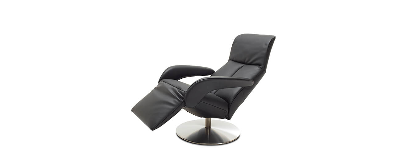 Der Relaxsessel Symphony von Jori in Leder Celia, Farbe schwarz. relaxsessel sessel symphony jori leder