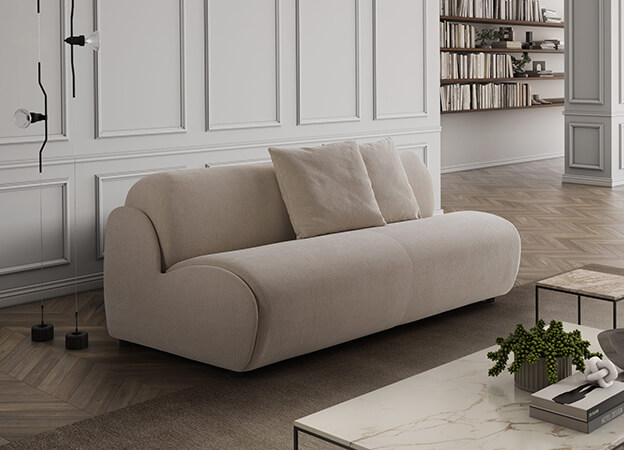 Das Schlafsofa Curvy von Pol74 ohne Armlehne. schlafsofa matratze curvy pol74