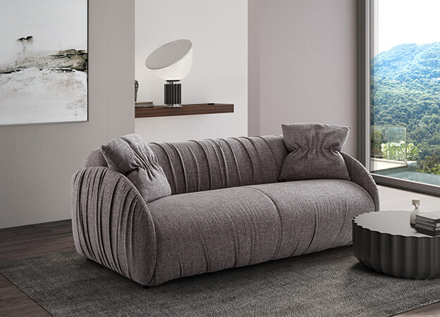 Das Schlafsofa Curvy von Pol74 in der Art Deco Variante. schlafsofa matratze curvy pol74