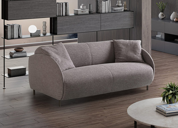 Das Schlafsofa Curvy von Pol74 mit hohem Fuß. schlafsofa matratze curvy pol74