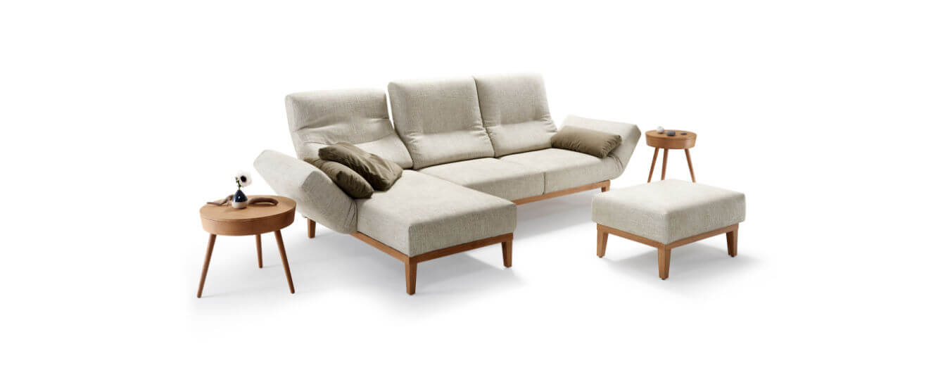 Ecksofa Chimba von Signet mit Longchair und Hocker. Ecksofa Funktionssofa Chimba Signet Longchair Hocker