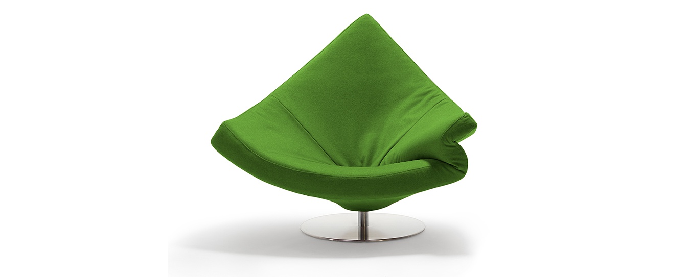 Der Clou Sessel von Signet im Stoff Lana, Farbe Moos. Signet Sessel Moos