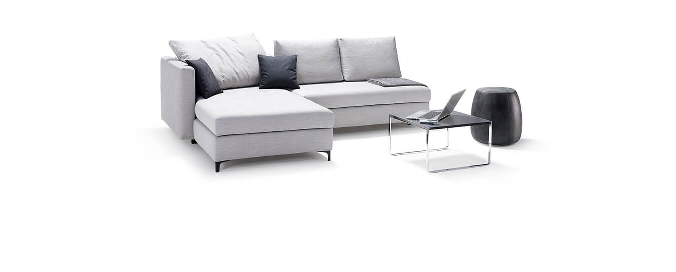 Das Ecksofa Good Life von Signet mit breiten Longchair. ecksofa mit schlaffunktion good life signet