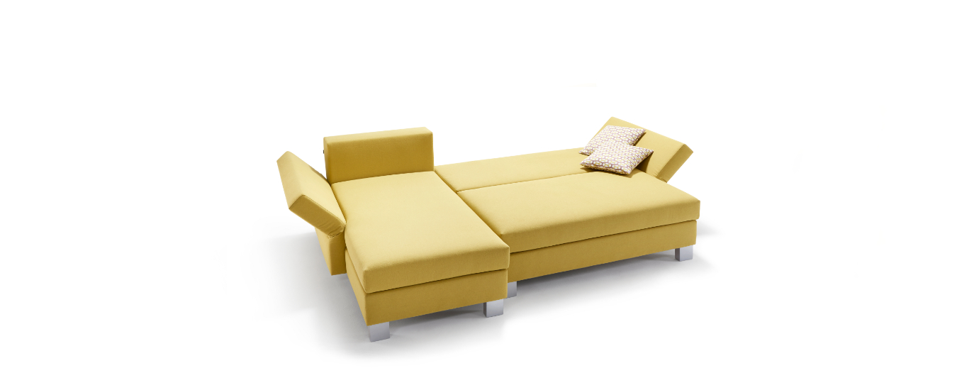 Das Ecksofa Good Life verwandelt zum Bett mit einer Liegefläche mit 140 x 210 cm. Ecksofa Signet Good Life Liegefläche Schlafsofa