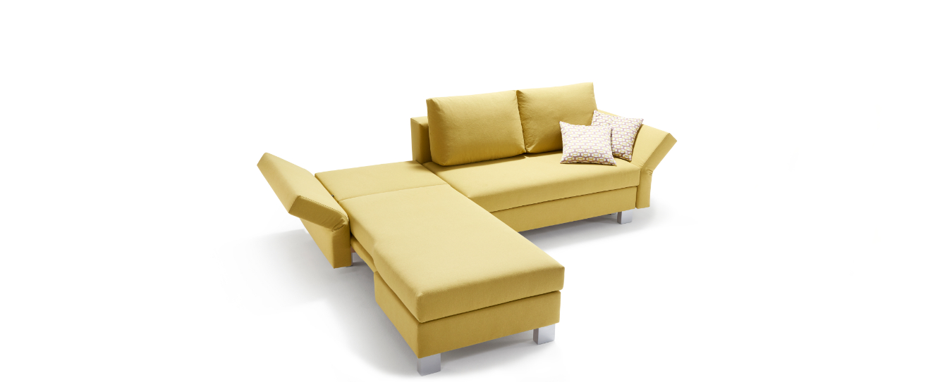 Das Ecksofa Good Life mit verwandelten Longchair. Ecksofa Signet Good Life Schlafsofa Longchair