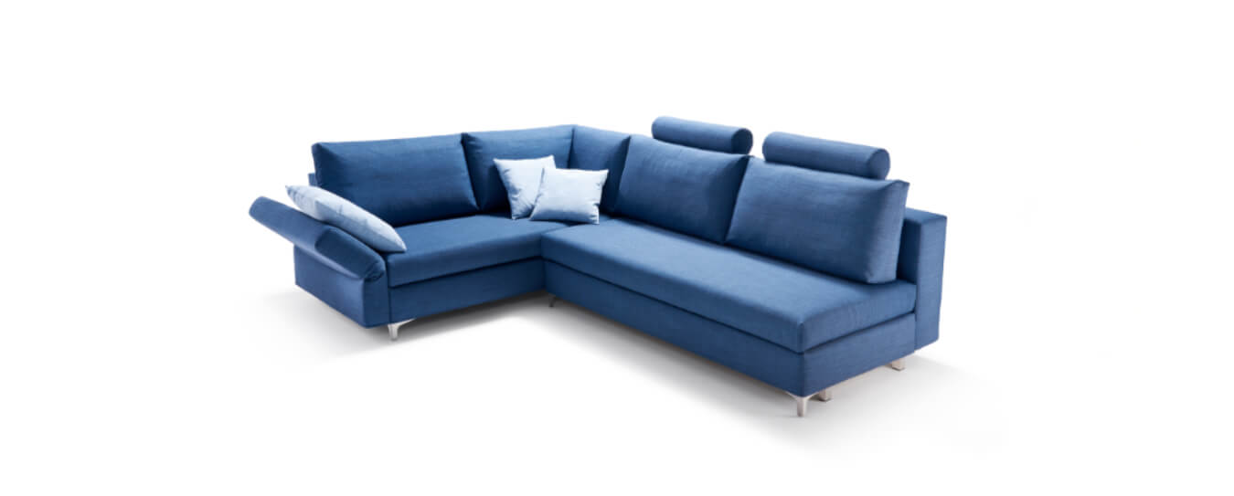 Grosses Ecksofa Good Life mit Schlafsofa und Winkelfuessen. Signet Ecksofa Good Life Schlafsofa Winkelfuesse