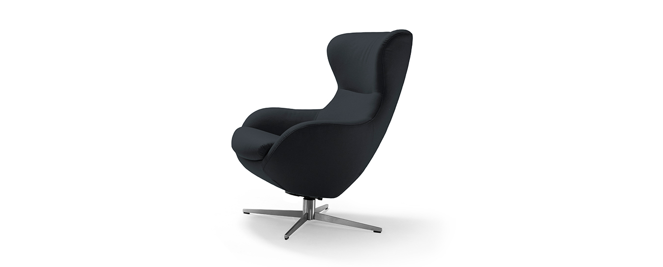 Sessel Jester von Signet im Filzstoff Lana, Farbe anthrazit. Sessel Jester Signet Stoff Lana grau