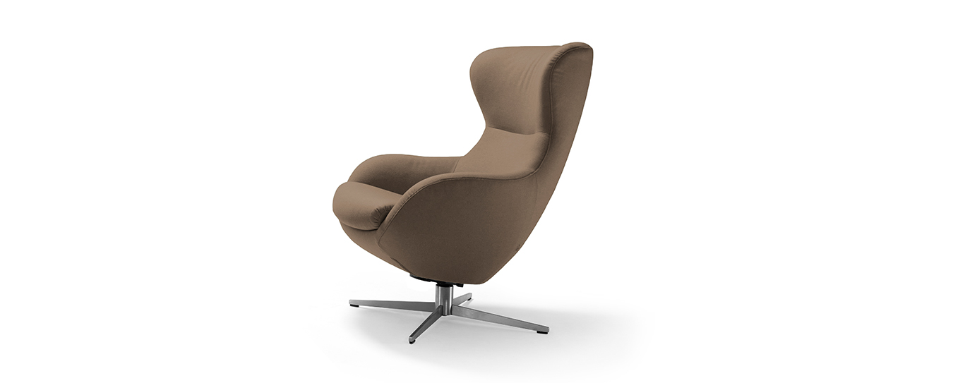 Sessel Jester von Signet im Filzstoff Lana, Farbe kitt. Sessel Jester Signet Stoff Lana braun