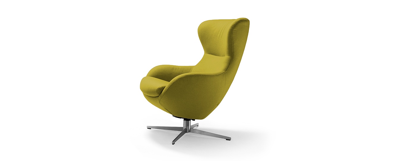 Sessel Jester von Signet im Filzstoff Lana, Farbe kiwi. Sessel Jester Signet Stoff Lana grün