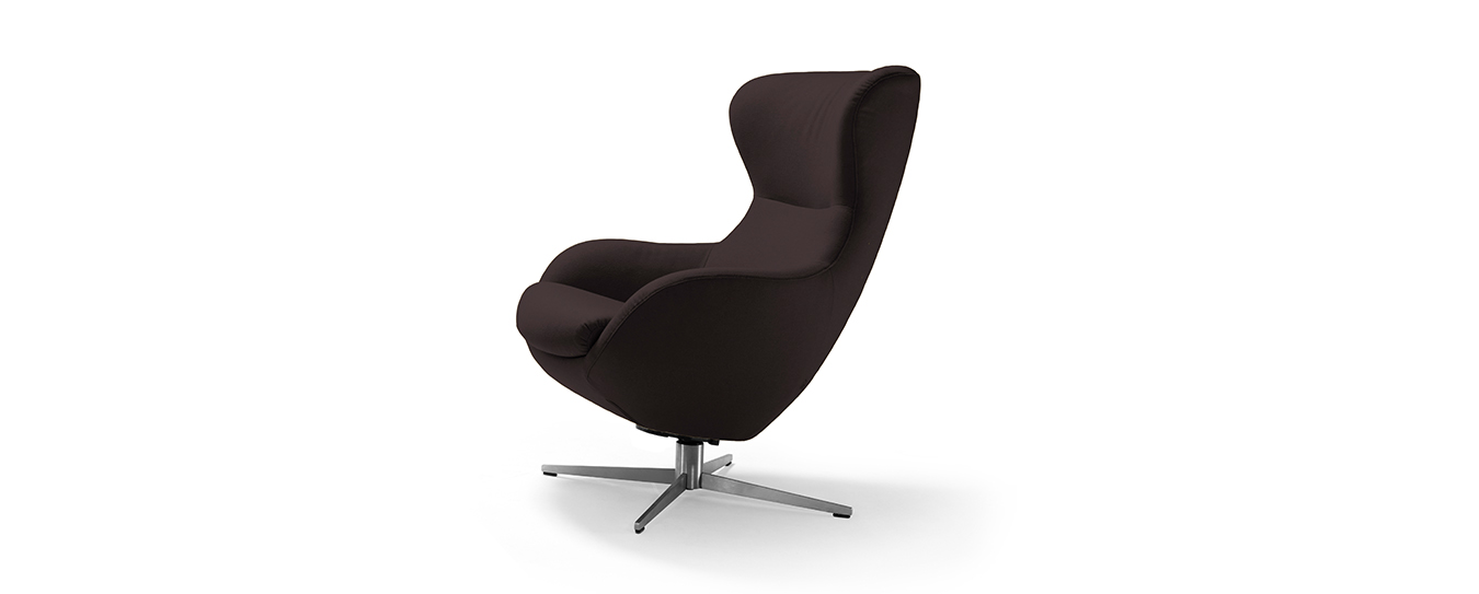 Sessel Jester von Signet im Filzstoff Lana, Farbe mocca. Sessel Jester Signet Stoff Lana mocca
