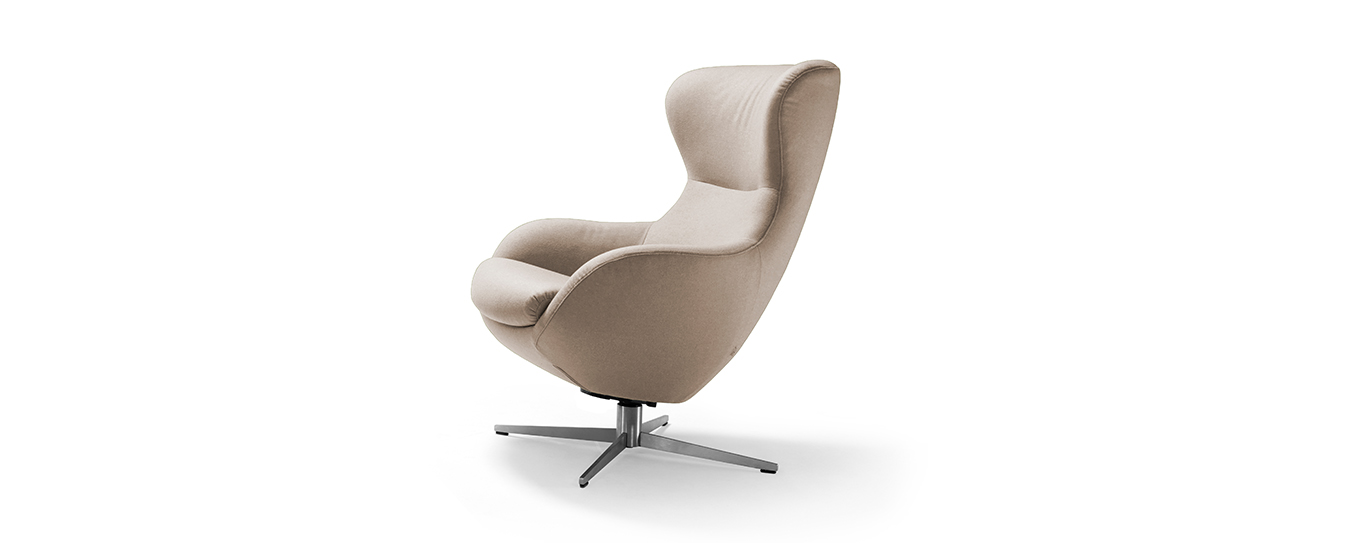 Sessel Jester von Signet im Filzstoff Lana, Farbe natur. Sessel Jester Signet Stoff Lana natur