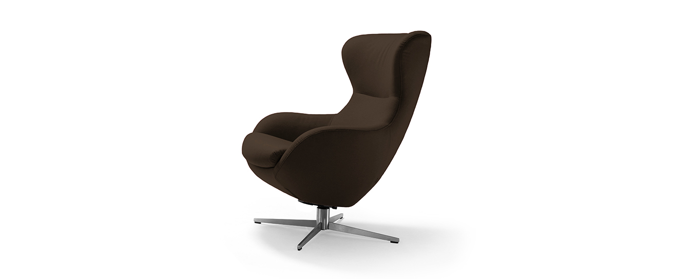 Sessel Jester von Signet im Filzstoff Lana, Farbe schoko. Sessel Jester Signet Stoff Lana schoko