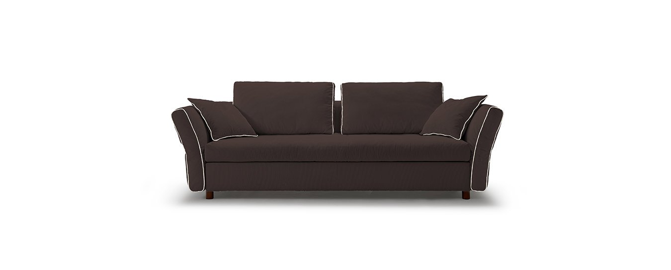 Hier sehen Sie das Schlafsofa Levi von Signet im dem Stoff Solero Farbe Braun. Signet Levi Schlafsofa Solero Braun
