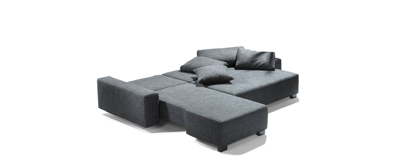 Signet Pallini Ecksofa Schlafsofa Liegefläche Stoff Holzfüße