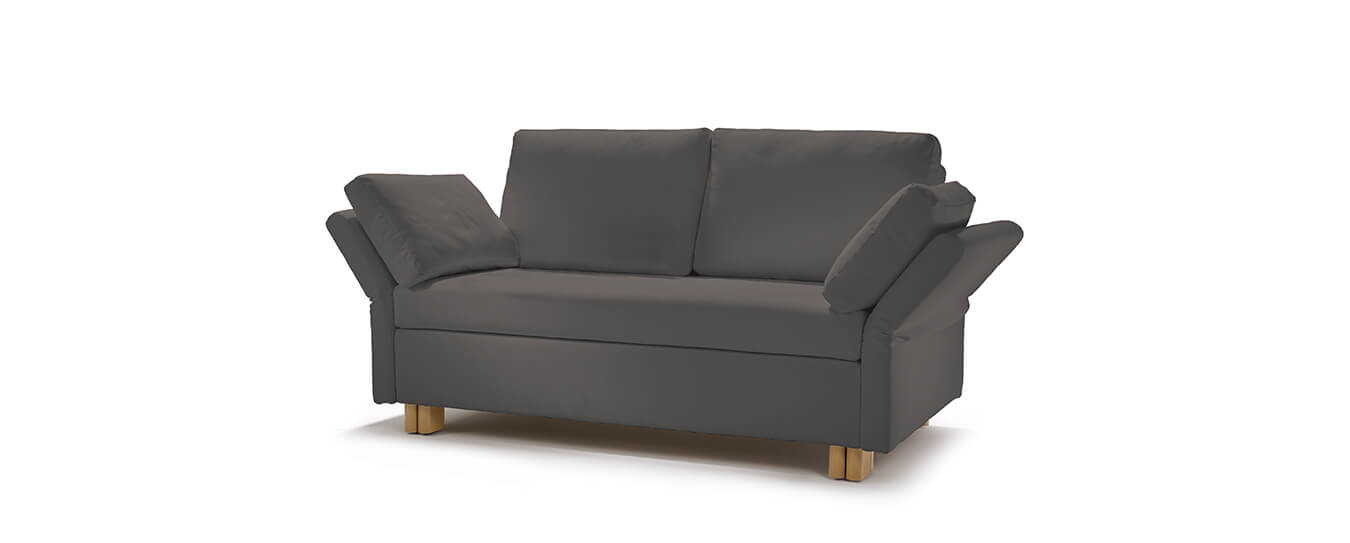 Hier sehen Sie das Schlafsofa Paula von Signet im Bezug Cool, Farbe braun. Schlafsofa Signet Paula