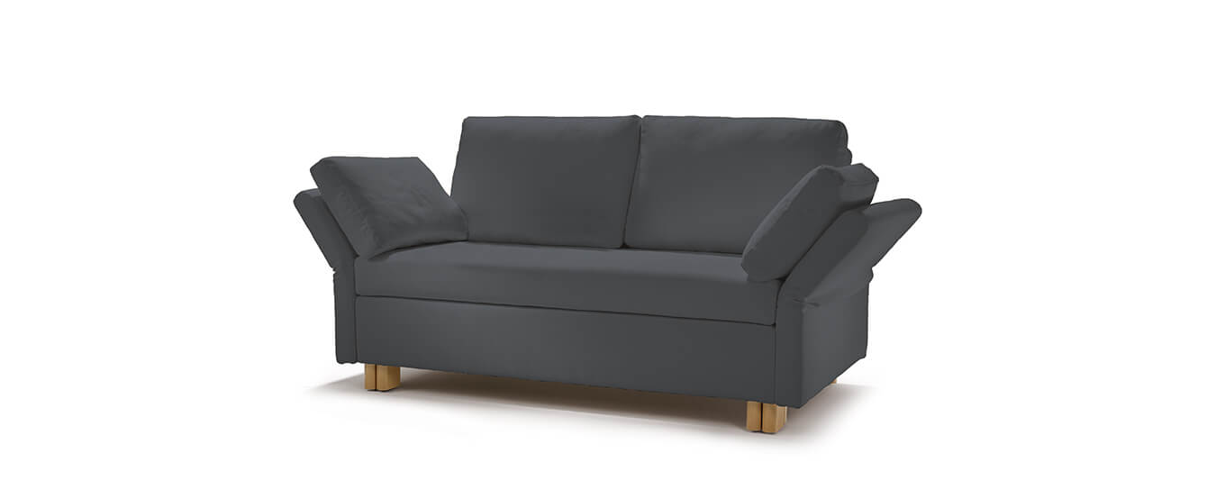 Hier sehen Sie das Schlafsofa Paula von Signet im Stoff Cool, Farbe graphit. Schlafsofa Paula Signet
