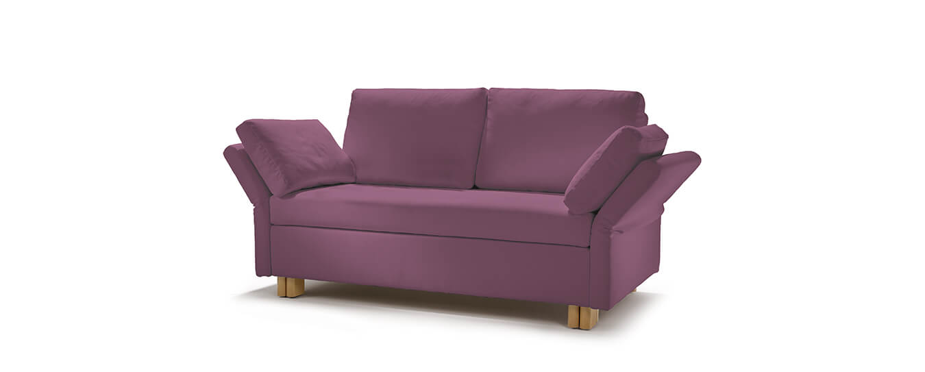 Hier sehen Sie von Signet das Schlafsofa Paula im Bezug Cool, Farbe purpur. Schlafsofa Paula Signet