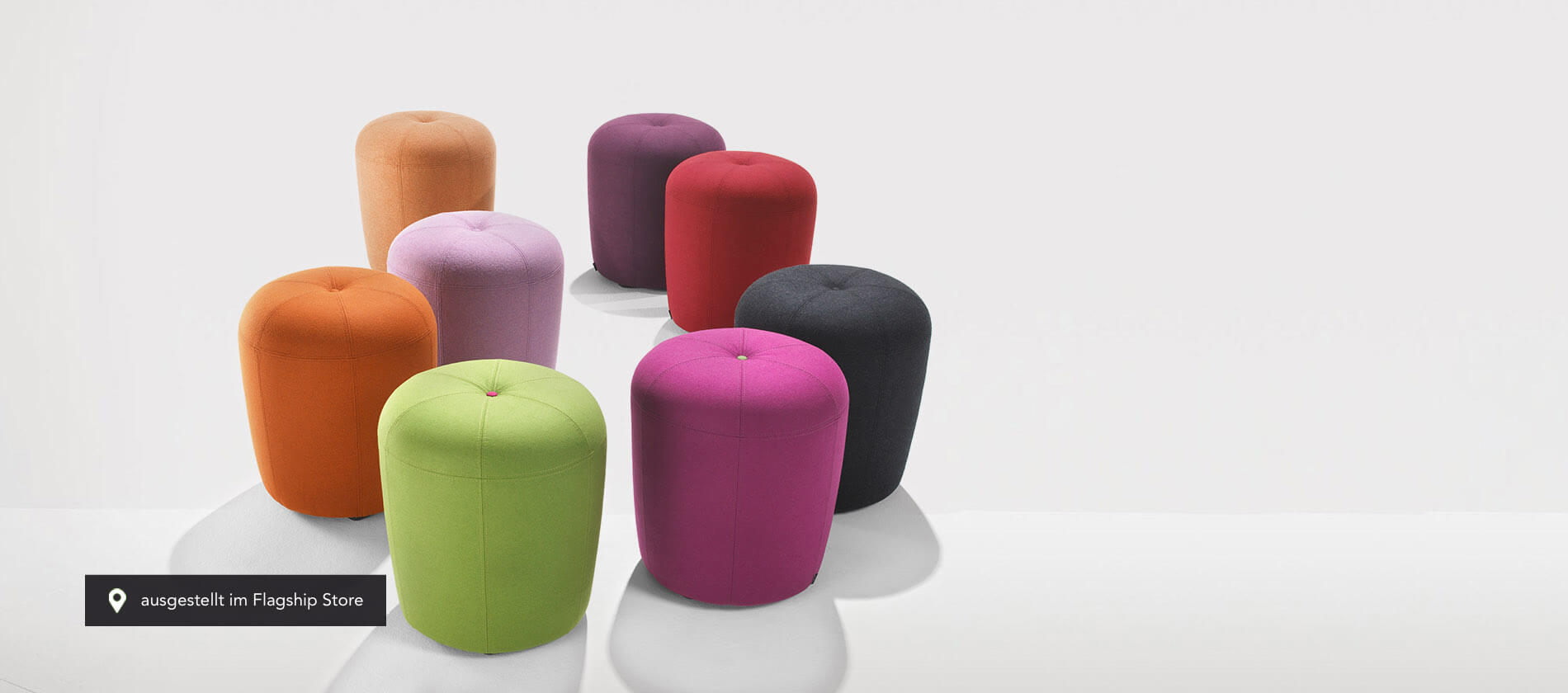 Der Hocker Zapallo von Signet in mehreren Farben. Hocker Zapallo Signet