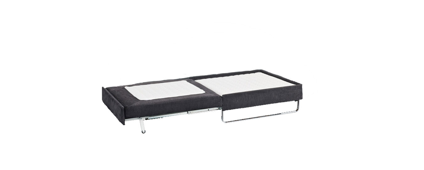 Der Swiss Plus Bed for Living Schlafsessel verwandelt zum Einzelbett. Swiss Plus Bed for Living Schlafsessel Einzelbett