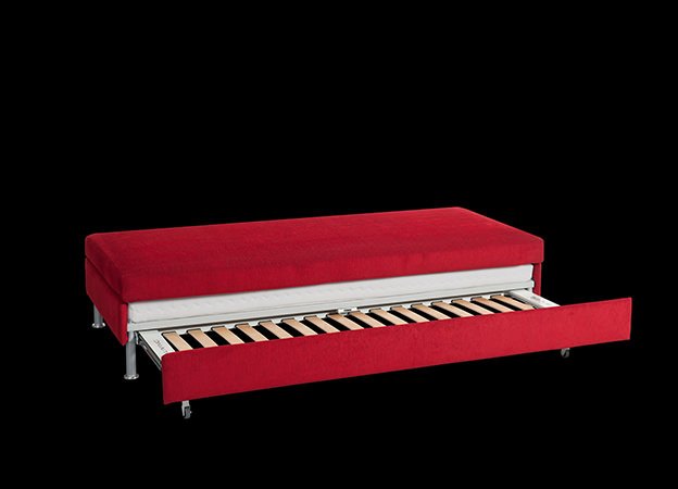 Auszug des zweiten Lattenrostes von des Doppio Schlafsofas. Swiss Plus Bed for Living Doppio Schlafsofa