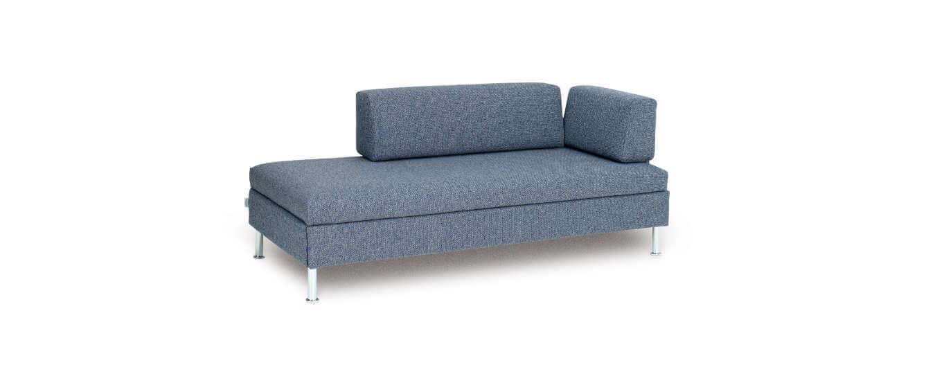 Schlafsofa Singolo von Swiss Plus mit Stoffbezug und Metallfüssen. Singolo Schlafsofa Swiss Plus